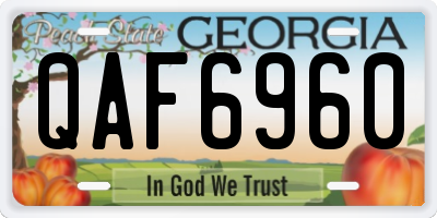 GA license plate QAF6960