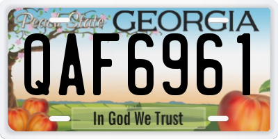 GA license plate QAF6961