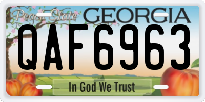 GA license plate QAF6963