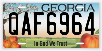 GA license plate QAF6964