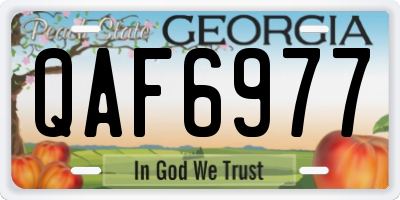 GA license plate QAF6977