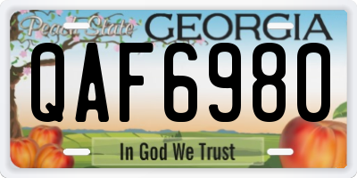 GA license plate QAF6980
