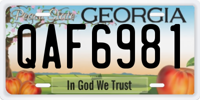 GA license plate QAF6981