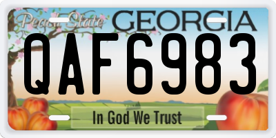 GA license plate QAF6983