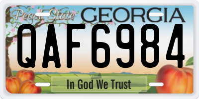 GA license plate QAF6984