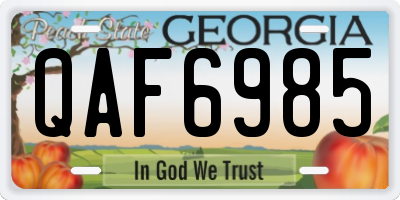 GA license plate QAF6985