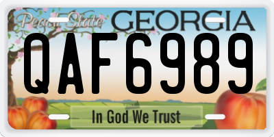 GA license plate QAF6989