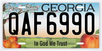 GA license plate QAF6990