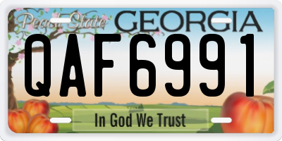 GA license plate QAF6991