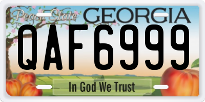 GA license plate QAF6999