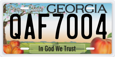 GA license plate QAF7004