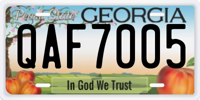 GA license plate QAF7005