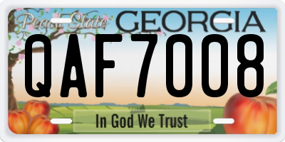 GA license plate QAF7008