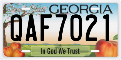 GA license plate QAF7021