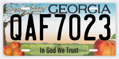 GA license plate QAF7023