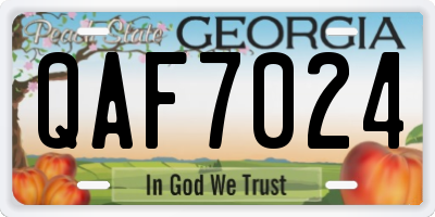 GA license plate QAF7024