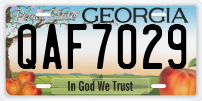GA license plate QAF7029