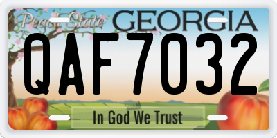 GA license plate QAF7032