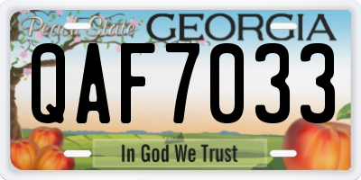 GA license plate QAF7033