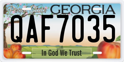 GA license plate QAF7035