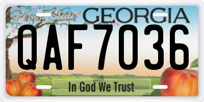 GA license plate QAF7036