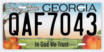 GA license plate QAF7043