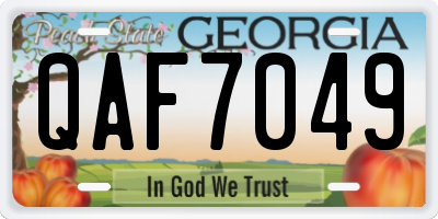 GA license plate QAF7049