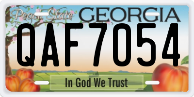 GA license plate QAF7054