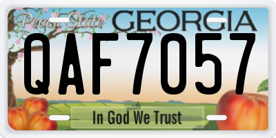 GA license plate QAF7057