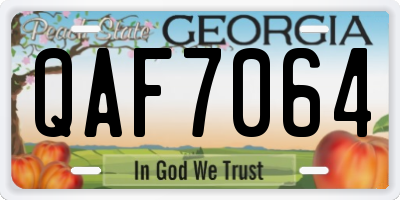 GA license plate QAF7064