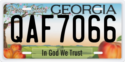 GA license plate QAF7066
