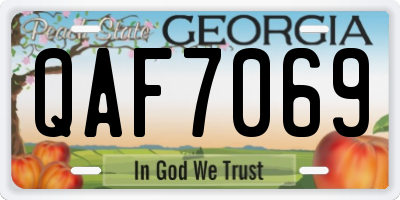 GA license plate QAF7069