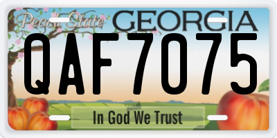 GA license plate QAF7075