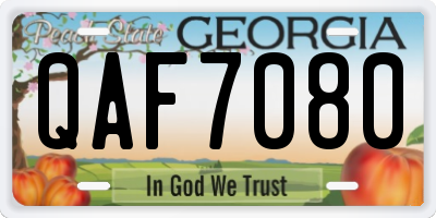 GA license plate QAF7080
