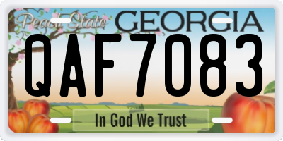 GA license plate QAF7083