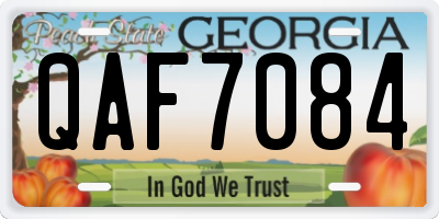 GA license plate QAF7084