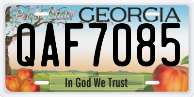 GA license plate QAF7085