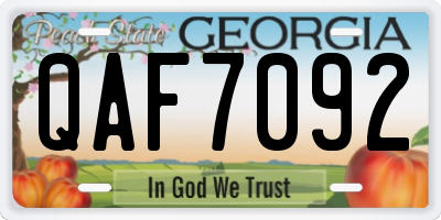 GA license plate QAF7092