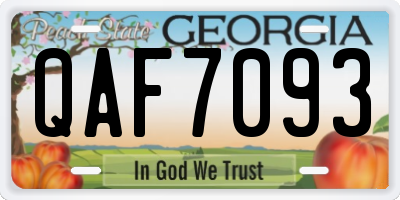 GA license plate QAF7093