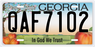 GA license plate QAF7102