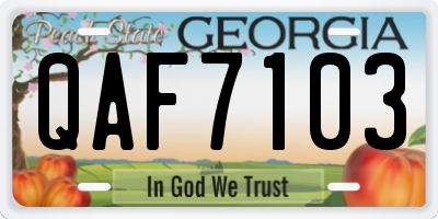 GA license plate QAF7103