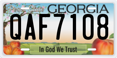 GA license plate QAF7108
