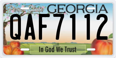 GA license plate QAF7112