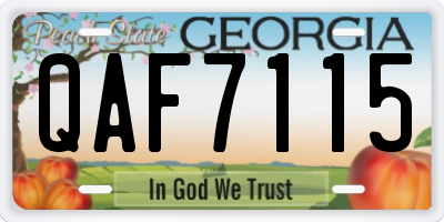 GA license plate QAF7115