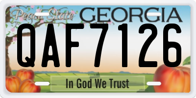 GA license plate QAF7126