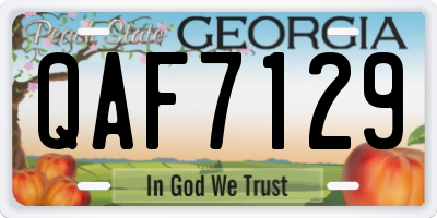 GA license plate QAF7129