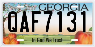 GA license plate QAF7131
