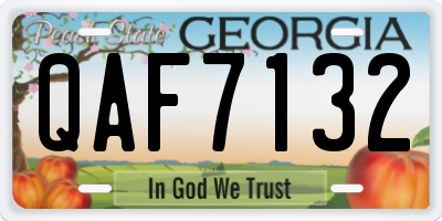 GA license plate QAF7132