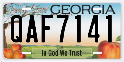 GA license plate QAF7141