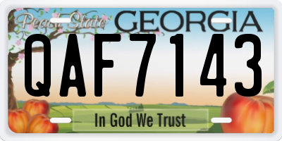 GA license plate QAF7143